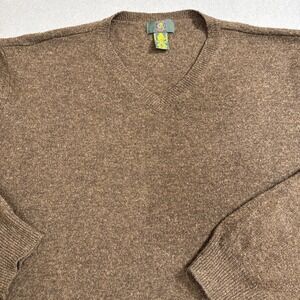 SWEATER LAMBSWOOL MEN XXL Club Room BROWN 100% V Neck Pullover Knit‎ Warm
